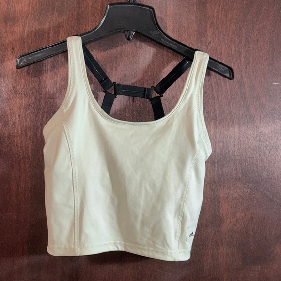 NWT Adidas PARLEY RUN FOR THE OCEANS CROPPED TANK TOP Linen Green M - Picture 3 of 7